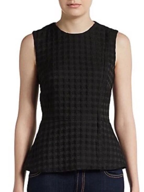 Theory Jackets & Blazers - Theory Kuvana Country Peplum Top Houndstooth Wool, Size Petite
